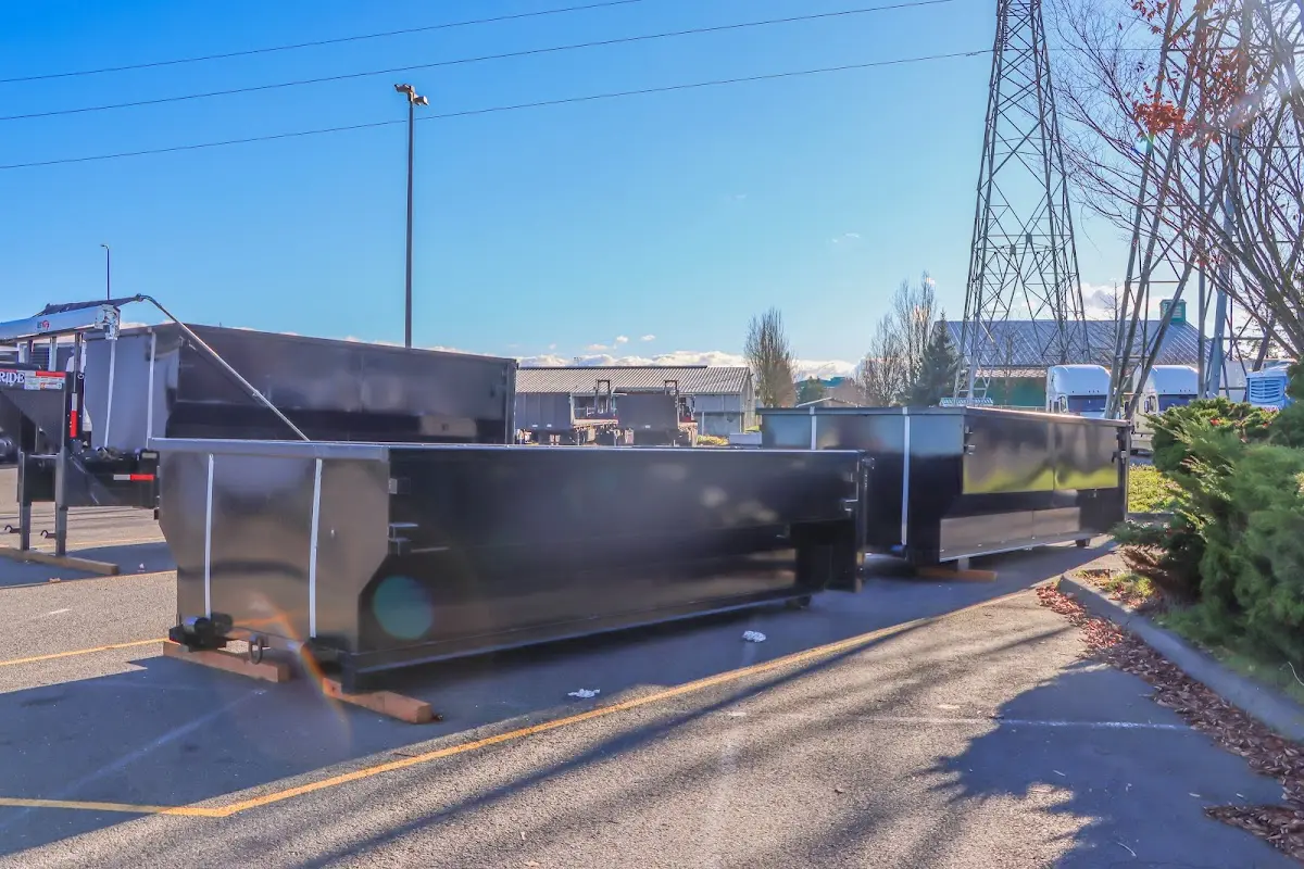 Roll-off dumpster ready for waste disposal at job site for Estate Cleanout Dumpster Rental in Carterville